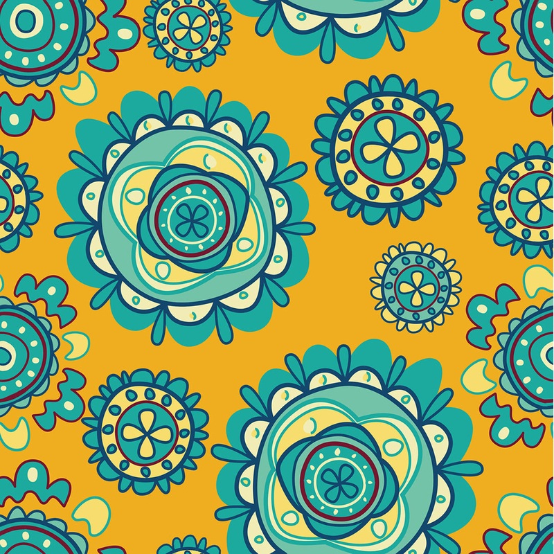 Retro Blooms  100% Quilting Cotton Fabric by the Yard
