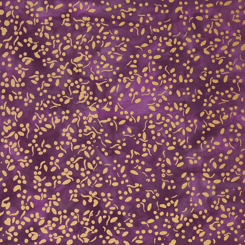 Amethyst Leaves  100% Quilting Cotton Fabric by the Yard