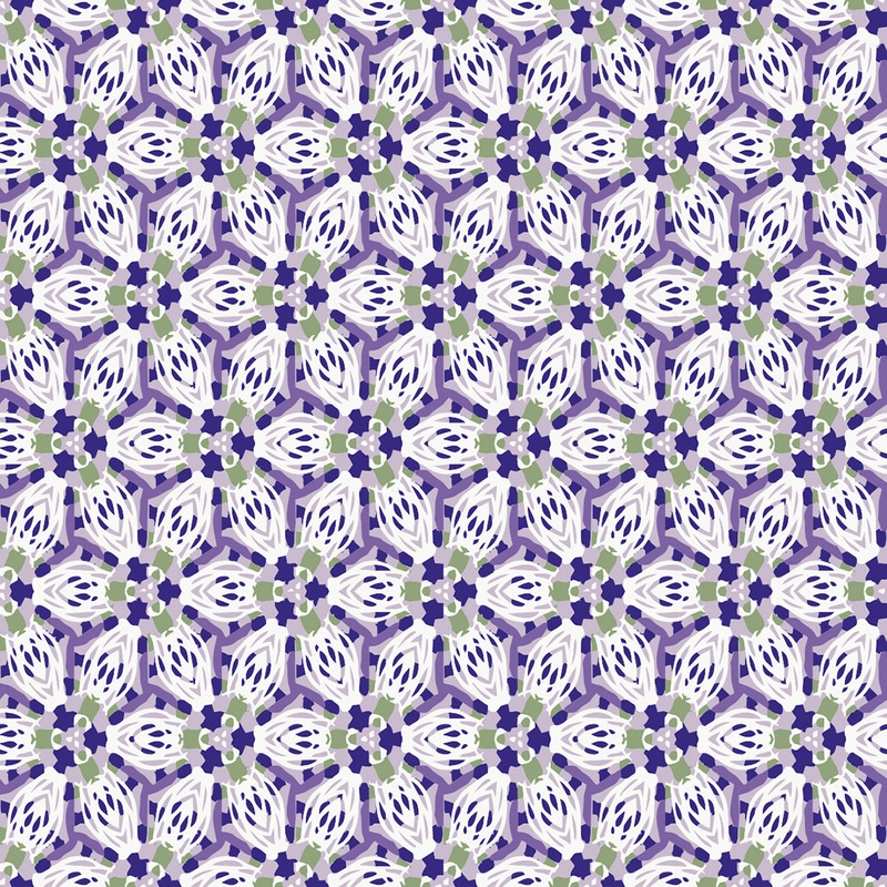 Purple  Kaleidoscope  100% Quilting Cotton Fabric by the Yard